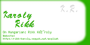 karoly rikk business card